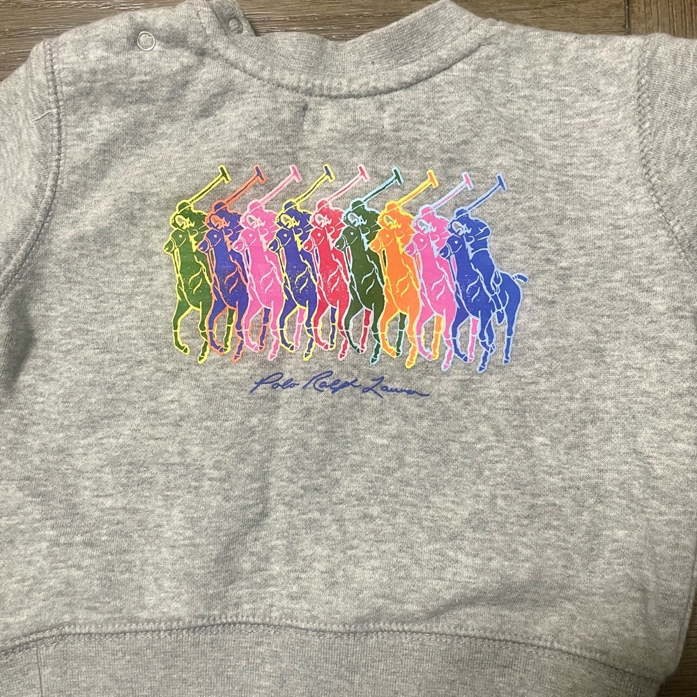 Polo by Ralph Lauren Kids Gray Multicolor Graphic Sweatshirt